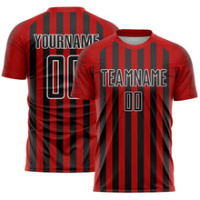 Загрузить изображение в средство просмотра галереи, Custom Red Black-White Stripe Sports Sublimation Soccer Uniform Jersey
