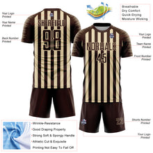 Загрузить изображение в средство просмотра галереи, Custom Brown Cream Stripe Sports Sublimation Soccer Uniform Jersey

