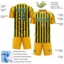 Load image into Gallery viewer, Custom Gold Green-White Stripe Sports Sublimation Soccer Uniform Jersey
