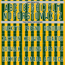 Load image into Gallery viewer, Custom Gold Green-White Stripe Sports Sublimation Soccer Uniform Jersey
