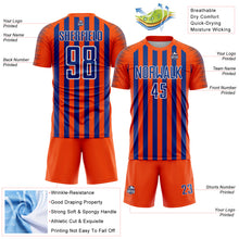 Laden Sie das Bild in den Galerie-Viewer, Custom Orange Royal-White Stripe Sports Sublimation Soccer Uniform Jersey
