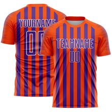 Load image into Gallery viewer, Custom Orange Purple-White Stripe Sports Sublimation Soccer Uniform Jersey
