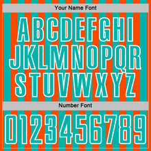 Load image into Gallery viewer, Custom Orange Aqua-White Stripe Sports Sublimation Soccer Uniform Jersey
