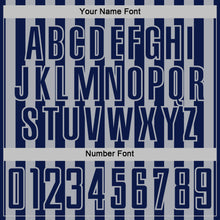 Laden Sie das Bild in den Galerie-Viewer, Custom Navy Gray Stripe Sports Sublimation Soccer Uniform Jersey
