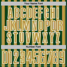 Load image into Gallery viewer, Custom Green Old Gold-White Stripe Sports Sublimation Soccer Uniform Jersey
