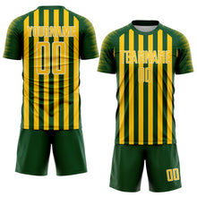 Charger l'image dans la galerie, Custom Green Yellow-White Stripe Sports Sublimation Soccer Uniform Jersey
