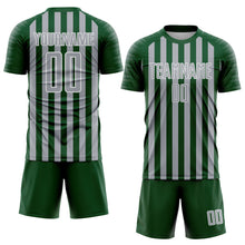 Load image into Gallery viewer, Custom Green Gray-White Stripe Sports Sublimation Soccer Uniform Jersey
