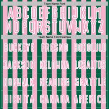 Load image into Gallery viewer, Custom Kelly Green Light Pink-White Stripe Sports Sublimation Soccer Uniform Jersey
