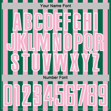 Load image into Gallery viewer, Custom Kelly Green Light Pink-White Stripe Sports Sublimation Soccer Uniform Jersey
