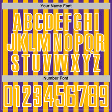 Load image into Gallery viewer, Custom Purple Gold-White Stripe Sports Sublimation Soccer Uniform Jersey
