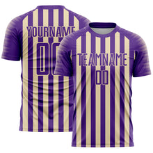 Charger l'image dans la galerie, Custom Purple Cream Stripe Sports Sublimation Soccer Uniform Jersey
