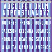 Laden Sie das Bild in den Galerie-Viewer, Custom Purple White-Light Blue Stripe Sports Sublimation Soccer Uniform Jersey
