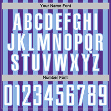 Laden Sie das Bild in den Galerie-Viewer, Custom Purple White-Light Blue Stripe Sports Sublimation Soccer Uniform Jersey
