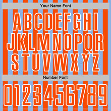 Load image into Gallery viewer, Custom Light Blue Orange-White Stripe Sports Sublimation Soccer Uniform Jersey
