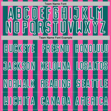 Load image into Gallery viewer, Custom Pink Teal-White Stripe Sports Sublimation Soccer Uniform Jersey
