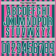 Load image into Gallery viewer, Custom Pink Teal-White Stripe Sports Sublimation Soccer Uniform Jersey

