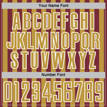 Load image into Gallery viewer, Custom Burgundy Old Gold-White Stripe Sports Sublimation Soccer Uniform Jersey
