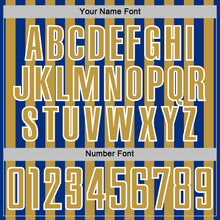 Load image into Gallery viewer, Custom Royal Old Gold-White Stripe Sports Sublimation Soccer Uniform Jersey

