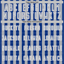 Load image into Gallery viewer, Custom Royal Gray-White Stripe Sports Sublimation Soccer Uniform Jersey
