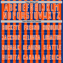 Load image into Gallery viewer, Custom Royal Orange-White Stripe Sports Sublimation Soccer Uniform Jersey
