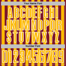 Load image into Gallery viewer, Custom Crimson Gold-White Stripe Sports Sublimation Soccer Uniform Jersey
