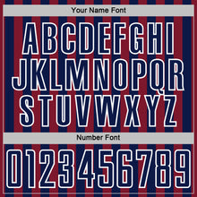 Load image into Gallery viewer, Custom Crimson Navy-White Stripe Sports Sublimation Soccer Uniform Jersey
