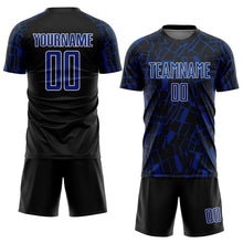 Load image into Gallery viewer, Custom Black Royal-White Abstract Line Sports Sublimation Soccer Uniform Jersey

