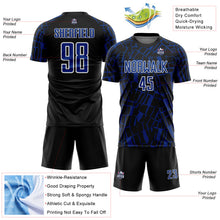 Load image into Gallery viewer, Custom Black Royal-White Abstract Line Sports Sublimation Soccer Uniform Jersey
