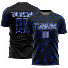 Load image into Gallery viewer, Custom Black Royal-White Abstract Line Sports Sublimation Soccer Uniform Jersey
