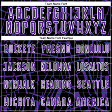 Загрузить изображение в средство просмотра галереи, Custom Black Purple-White Abstract Line Sports Sublimation Soccer Uniform Jersey
