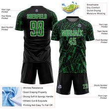 Laden Sie das Bild in den Galerie-Viewer, Custom Black Grass Green-White Abstract Line Sports Sublimation Soccer Uniform Jersey

