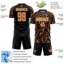 Charger l'image dans la galerie, Custom Black Bay Orange-White Abstract Line Sports Sublimation Soccer Uniform Jersey
