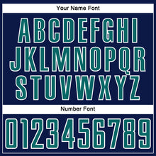 Load image into Gallery viewer, Custom Navy Teal-White Abstract Line Sports Sublimation Soccer Uniform Jersey
