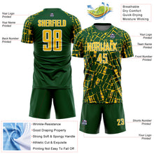 Laden Sie das Bild in den Galerie-Viewer, Custom Green Yellow-White Abstract Line Sports Sublimation Soccer Uniform Jersey

