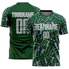 Загрузить изображение в средство просмотра галереи, Custom Green Gray-White Abstract Line Sports Sublimation Soccer Uniform Jersey
