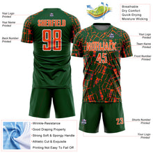 Load image into Gallery viewer, Custom Green Orange-White Abstract Line Sports Sublimation Soccer Uniform Jersey
