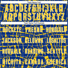 Load image into Gallery viewer, Custom Royal Yellow-White Abstract Line Sports Sublimation Soccer Uniform Jersey
