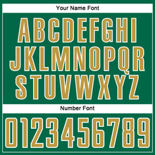 Load image into Gallery viewer, Custom Kelly Green Old Gold-White Abstract Line Sports Sublimation Soccer Uniform Jersey
