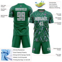 Load image into Gallery viewer, Custom Kelly Green Gray-White Abstract Line Sports Sublimation Soccer Uniform Jersey

