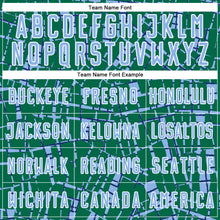 Загрузить изображение в средство просмотра галереи, Custom Kelly Green Light Blue-White Abstract Line Sports Sublimation Soccer Uniform Jersey
