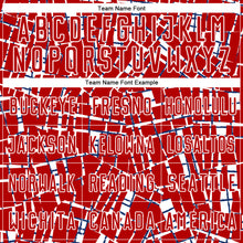 Load image into Gallery viewer, Custom Red White-Blue Abstract Line Sports Sublimation Soccer Uniform Jersey
