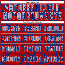 Charger l'image dans la galerie, Custom Red Royal-White Abstract Line Sports Sublimation Soccer Uniform Jersey
