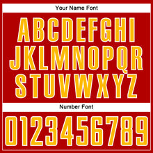 Load image into Gallery viewer, Custom Red Gold White-Blue Abstract Line Sports Sublimation Soccer Uniform Jersey
