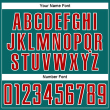 Загрузить изображение в средство просмотра галереи, Custom Teal Red-White Abstract Line Sports Sublimation Soccer Uniform Jersey
