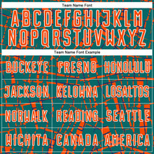 Загрузить изображение в средство просмотра галереи, Custom Teal Orange-White Abstract Line Sports Sublimation Soccer Uniform Jersey
