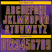 Load image into Gallery viewer, Custom Black Purple-Yellow Abstract Brush Stroke Sports Sublimation Soccer Uniform Jersey
