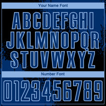 Загрузить изображение в средство просмотра галереи, Custom Black US Navy Blue-Light Blue Abstract Brush Stroke Sports Sublimation Soccer Uniform Jersey
