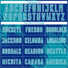 Load image into Gallery viewer, Custom Royal Teal-White Abstract Brush Stroke Sports Sublimation Soccer Uniform Jersey
