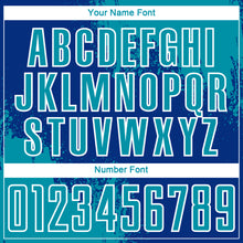 Load image into Gallery viewer, Custom Royal Teal-White Abstract Brush Stroke Sports Sublimation Soccer Uniform Jersey
