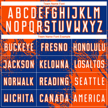 Load image into Gallery viewer, Custom Royal White-Orange Abstract Brush Stroke Sports Sublimation Soccer Uniform Jersey
